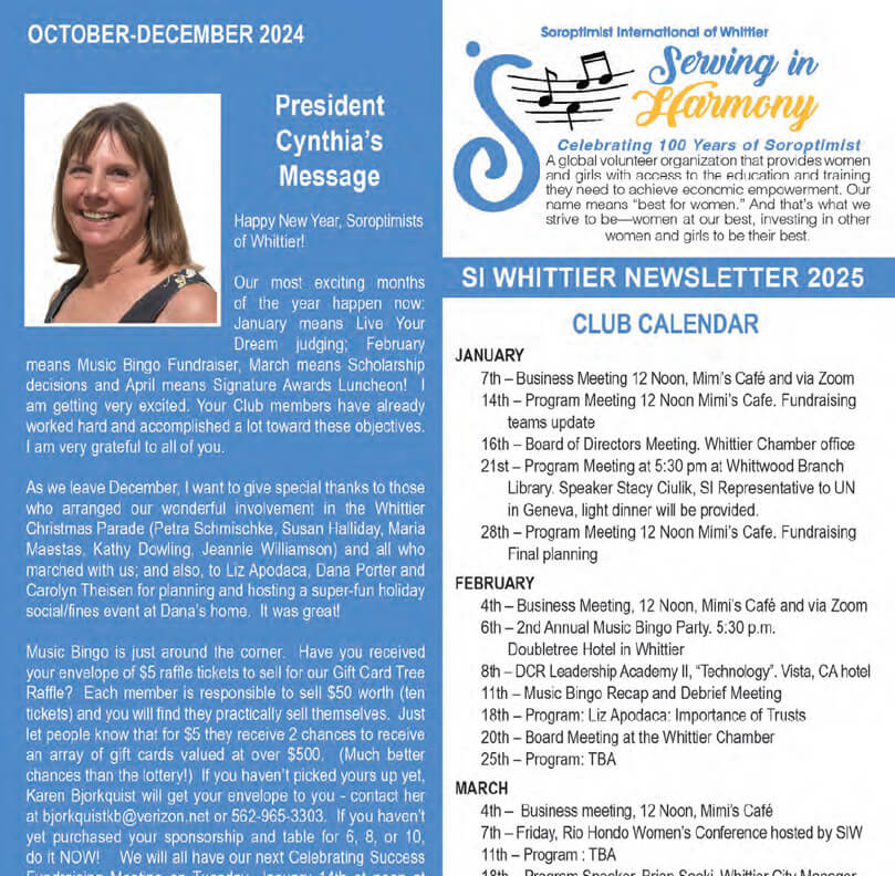 SIW Newsletter January 2025