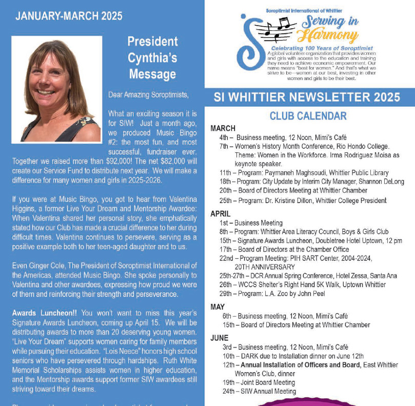 SIW Newsletter January 2025